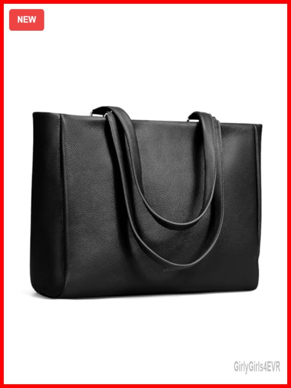 Genuine Leather Work Tote Bag Women 15.6 Laptop Compartment